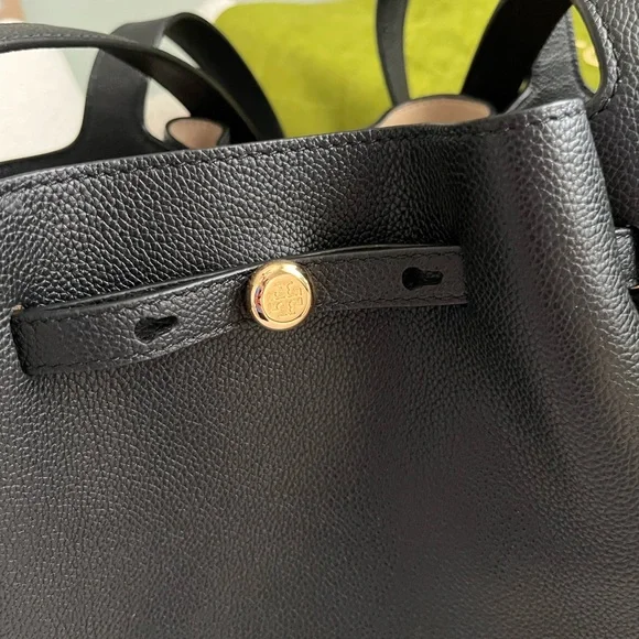 Tory Burch Black Romi Leather Tote - Picture 2 of 10